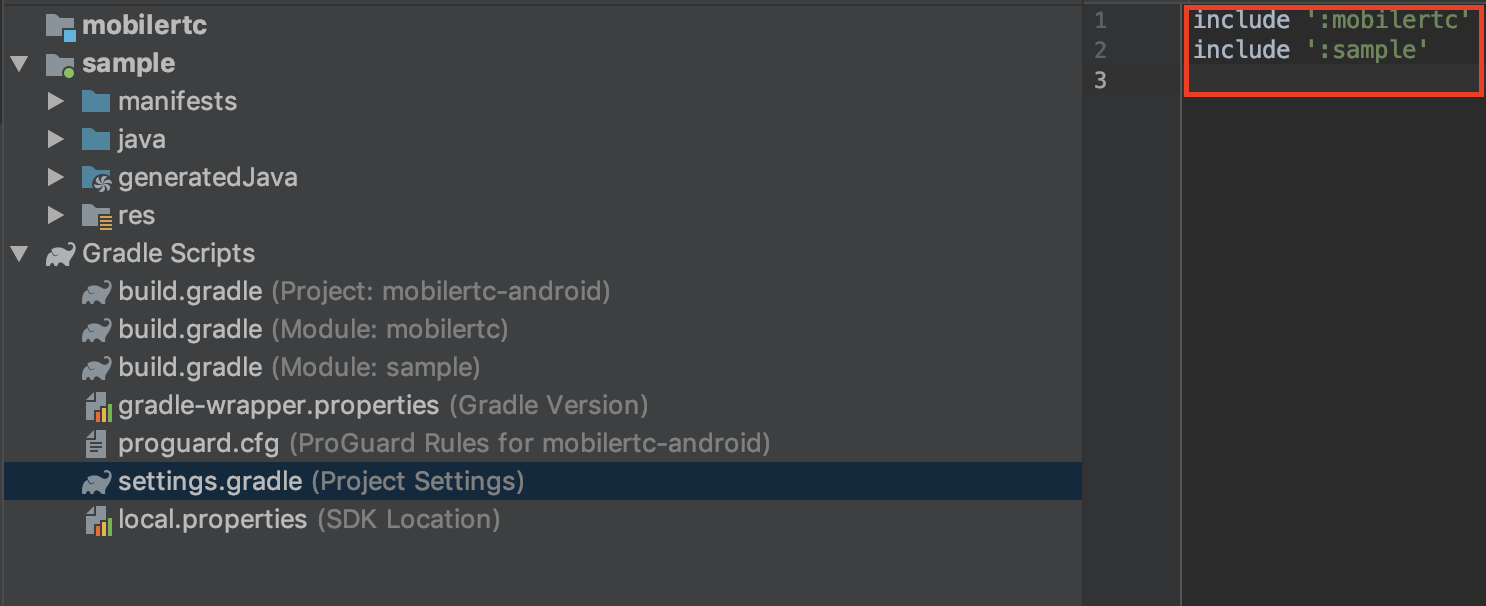 Include mobilertc into project