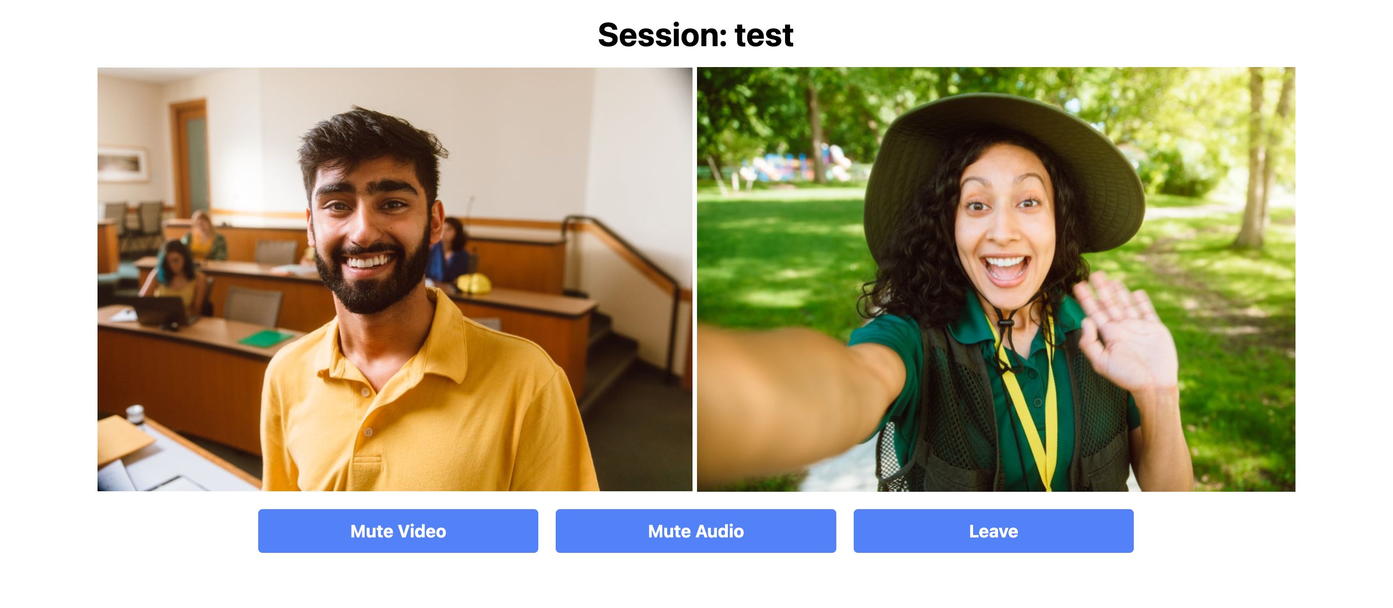 demo videocall screen