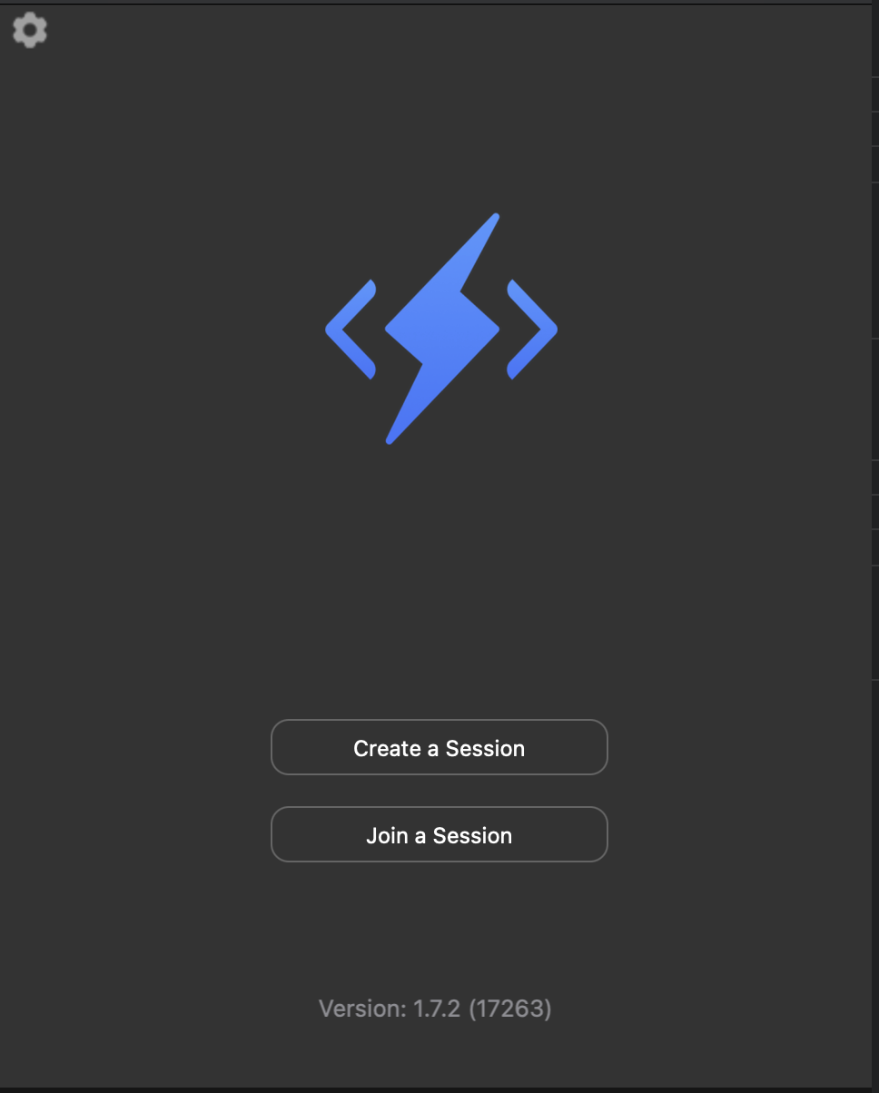 Sample app start screen