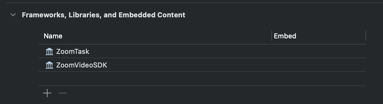 Frameworks, Libraries, and Embedded Content with SPM install