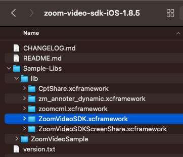 SDK framework libaries
